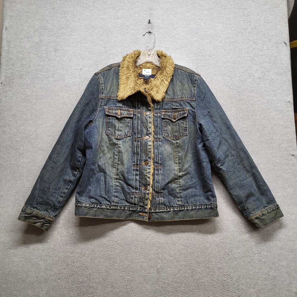 GAP Blue Jean Jacket with Tan Collar